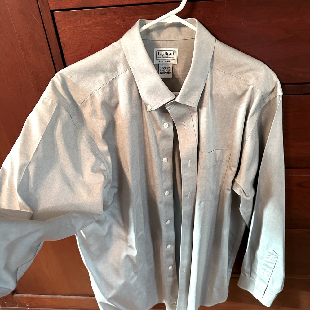 LL Bean grey dress shirt